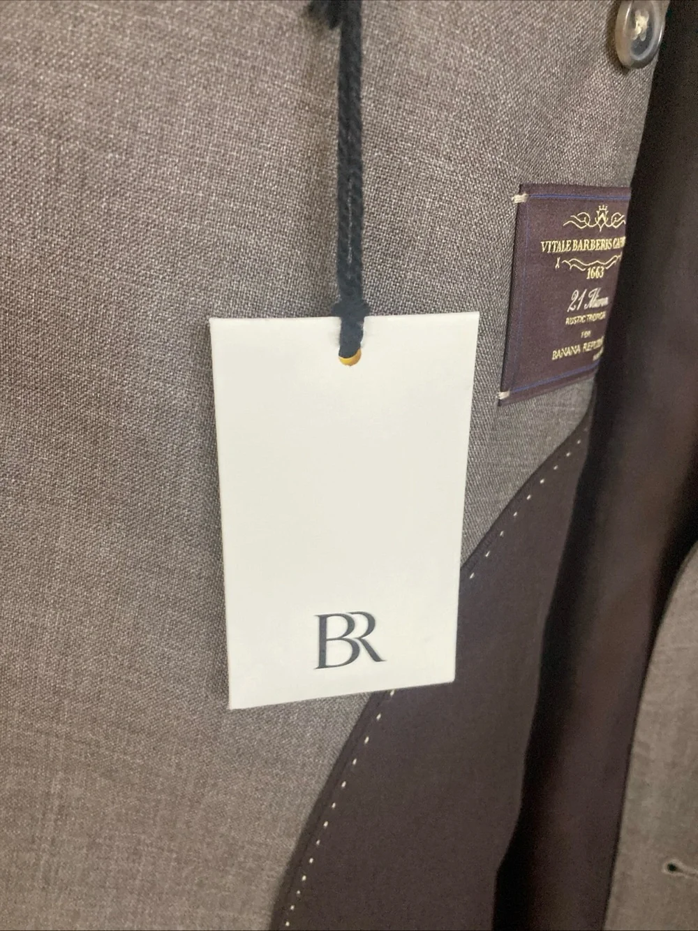 Banana Republic Vitale Barberis Canónico wool Men's- Tailored Sport Coat Taupe